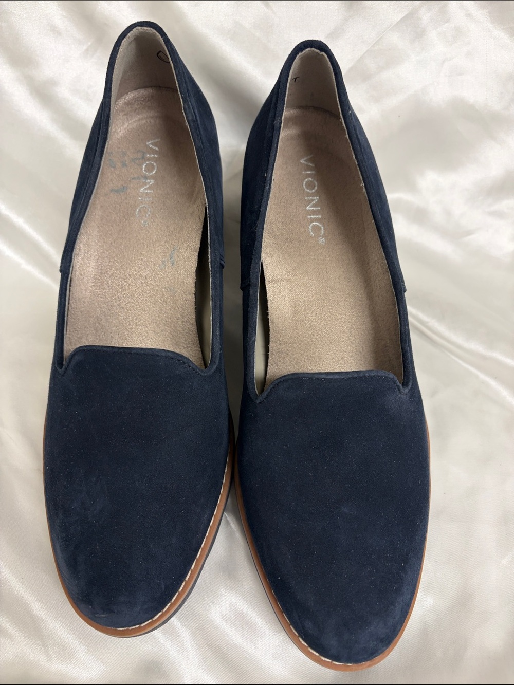 Vionic Navy Suede Slip-On Loafers